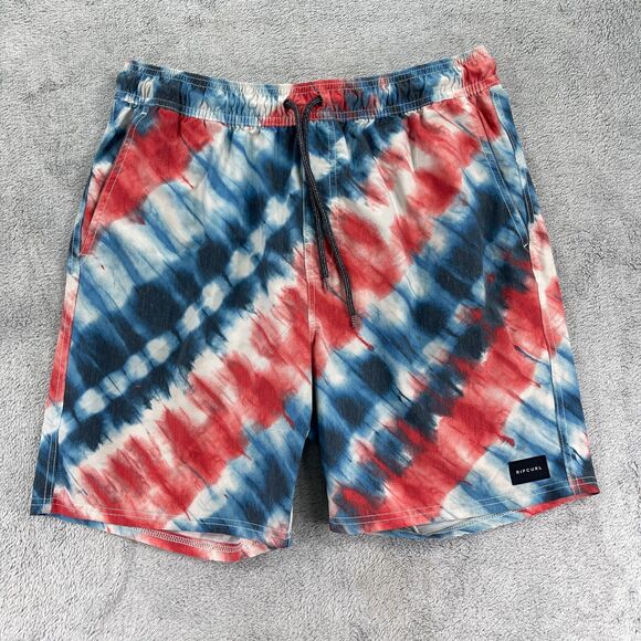 Rip Curl Freebird Lay Days Board Shorts Mens Small Multi Tie Dye Swimwear - Picture 1 of 10